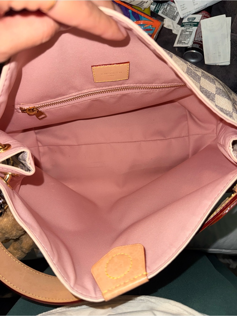 Louis Vuitton Damier Azur Canvas Shoulder Bag - Cream/Tan - Picture 4 of 6